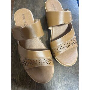 Brown Heels Slide Slip-on Sandals Women's 6.5